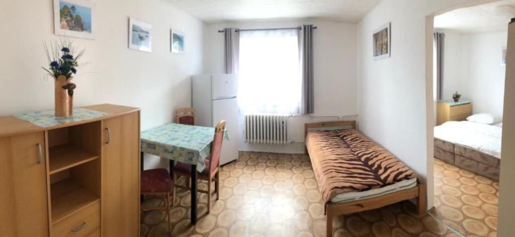 Postel nebo postele na pokoji v ubytování Ubytování U Ropáků
