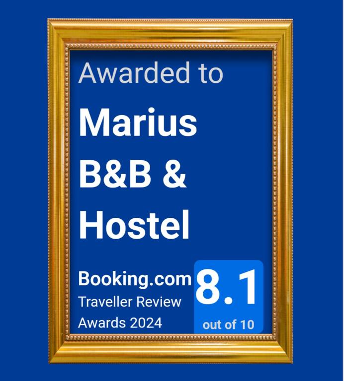 Certifikát, hodnocení, plakát nebo jiný dokument vystavený v ubytování Marius B&B & Hostel