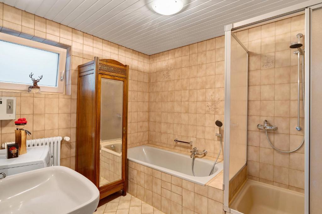 Koupelna v ubytování Ferienwohnung Kuckuckslockennest