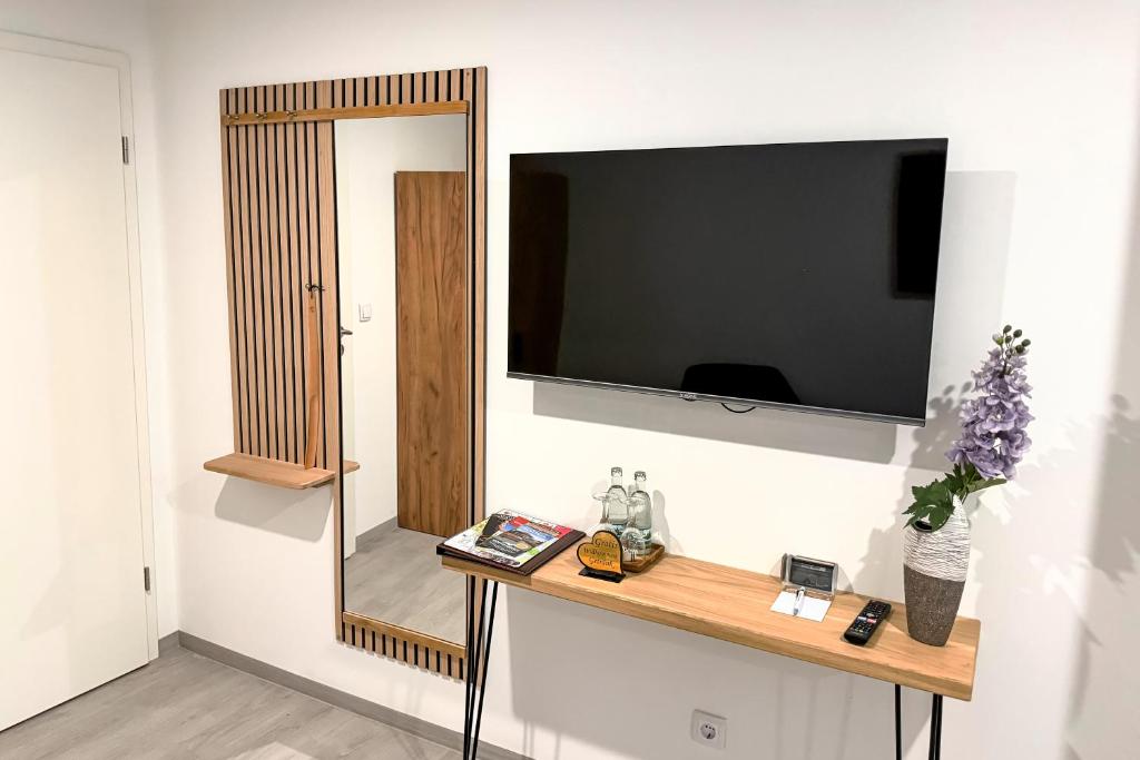 TV a/nebo společenská místnost v ubytování Pension Goldener Zwinger