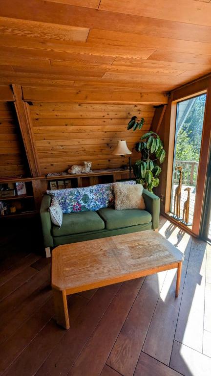 Posezení v ubytování Unique A-Frame Cabin with Sauna- Deja Vu