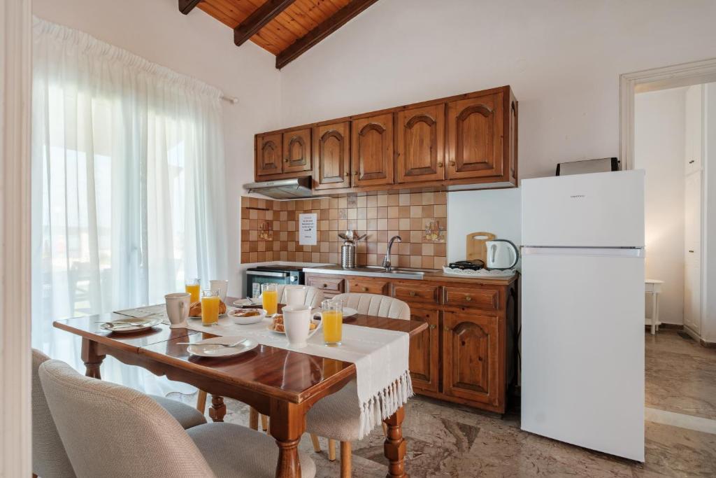 Kuchyň nebo kuchyňský kout v ubytování Kalamionas Studios & Apartments