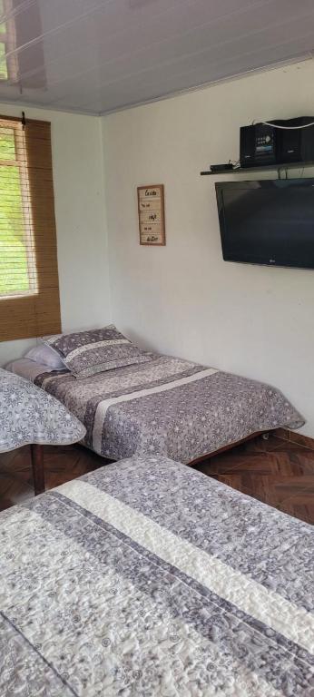 TV a/nebo společenská místnost v ubytování Finca San Jerónimo