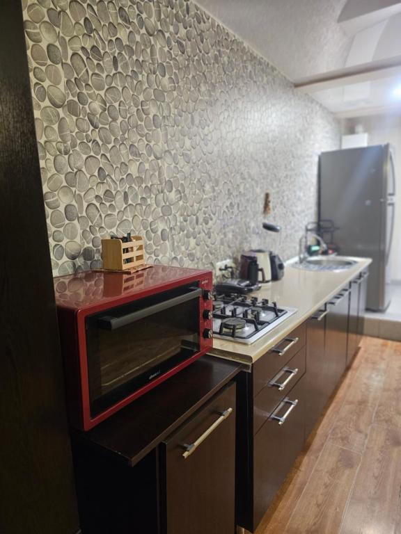 Kuchyň nebo kuchyňský kout v ubytování Guest House Mao