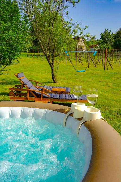 Bazén v ubytování Luxury Vineyard Retreat with Private Jacuzzi nebo v jeho okolí