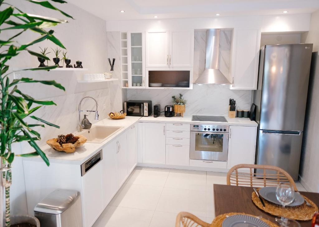 Kuchyň nebo kuchyňský kout v ubytování Dioni Luxury House