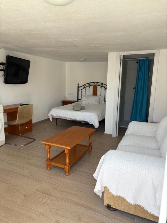 Postel nebo postele na pokoji v ubytování Estudio málaga aeropuerto