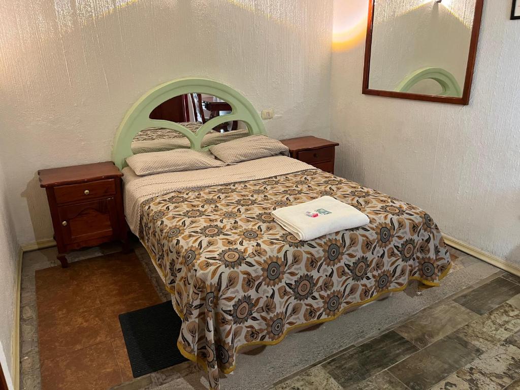 Postel nebo postele na pokoji v ubytování Hotel Las Flores