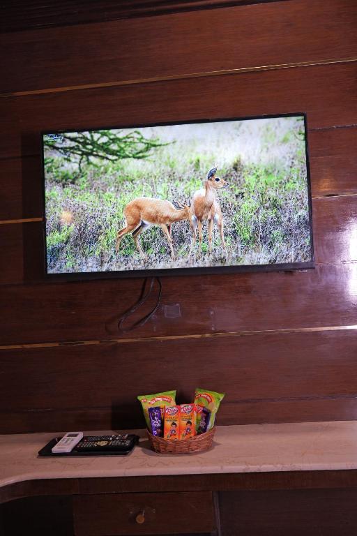 TV a/nebo společenská místnost v ubytování Foxoso Taj View Hotel