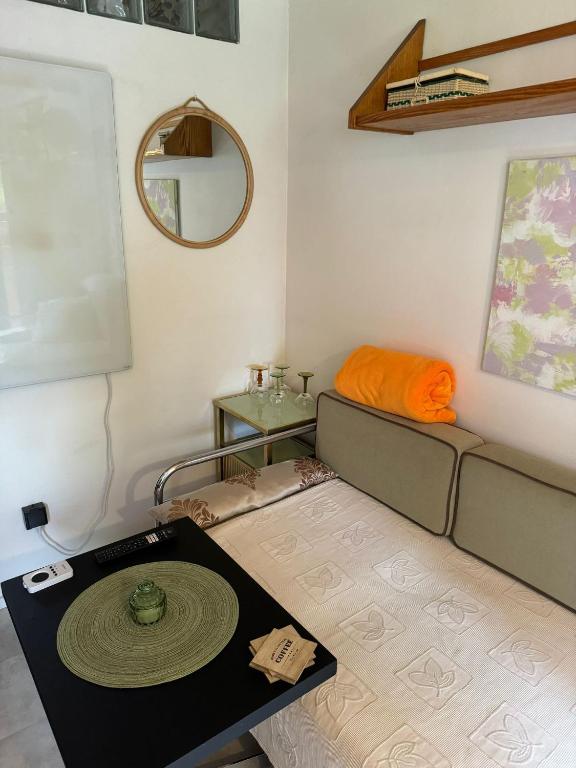 Postel nebo postele na pokoji v ubytování Tiny Home Kontík
