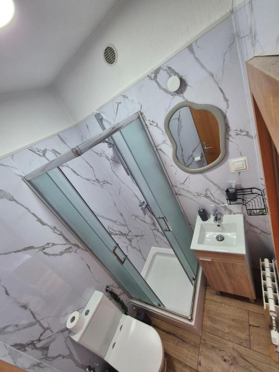 Koupelna v ubytování Guesthouse Varnica