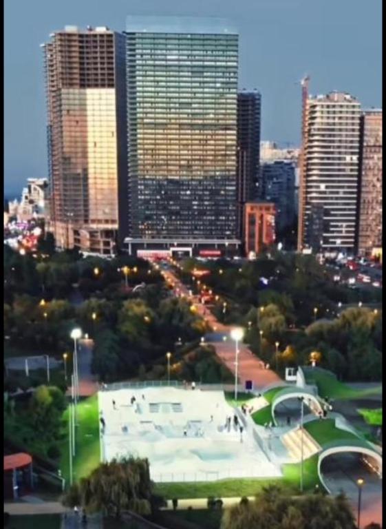 a view of a city with a skate park at Orbi Beach Tower in Batumi