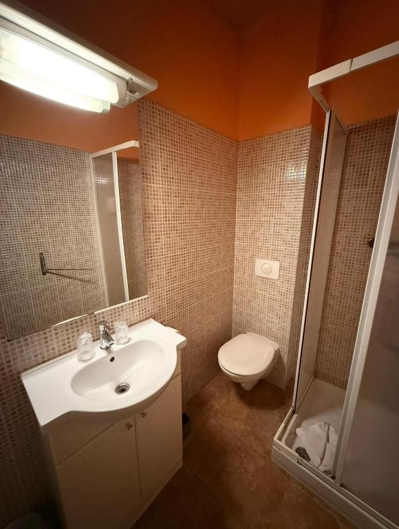 Koupelna v ubytování Hôtel - Pub Le Petit Bosquet