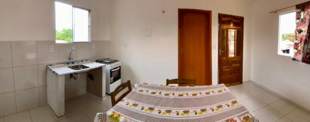 Kuchyň nebo kuchyňský kout v ubytování Flat Jc Barra Grande