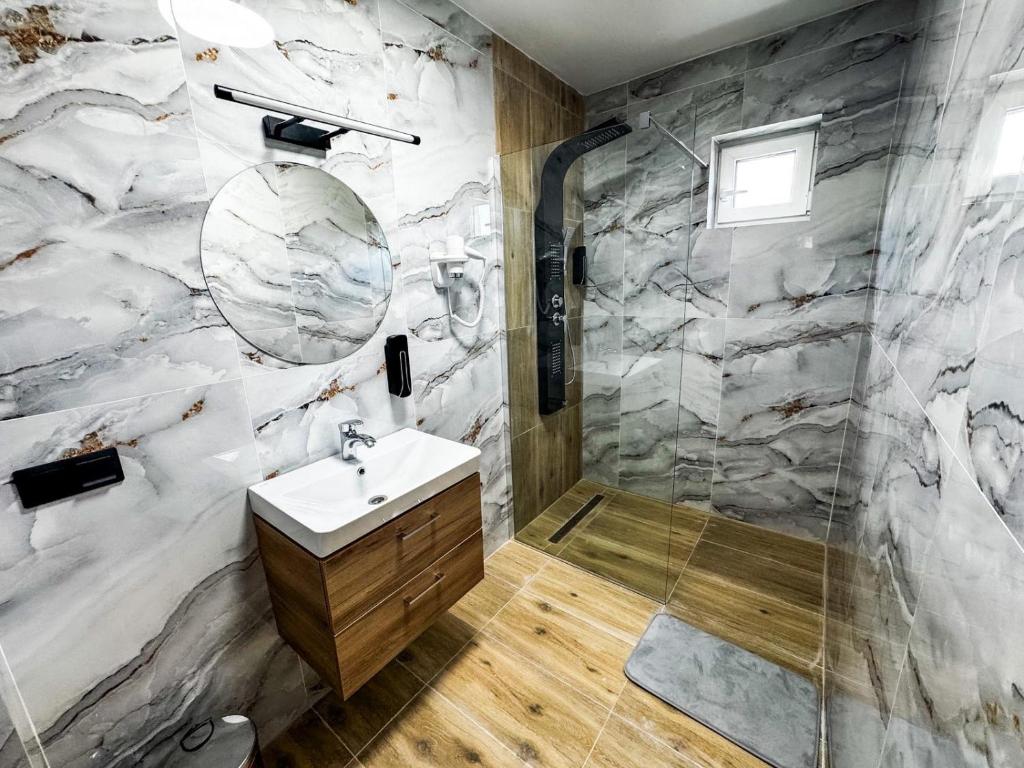 Koupelna v ubytování Hotel Dalia