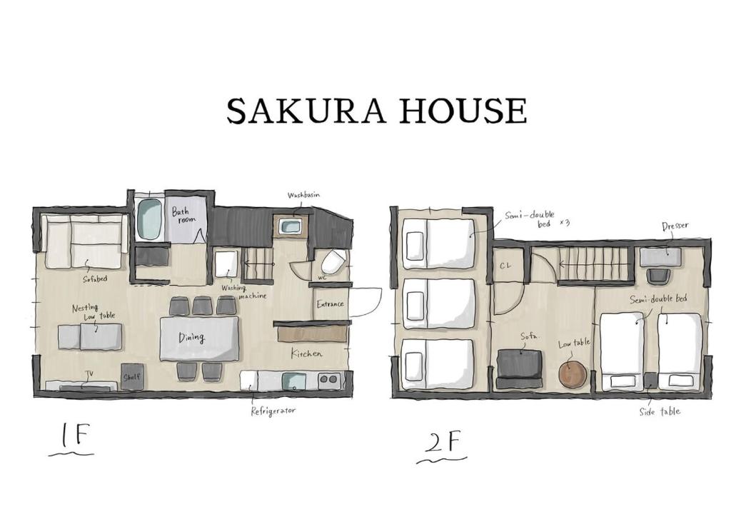 Půdorys ubytování SAKURA House