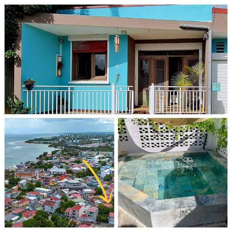 un collage di foto di una casa con vista di Kaz'Azula a Saint-François