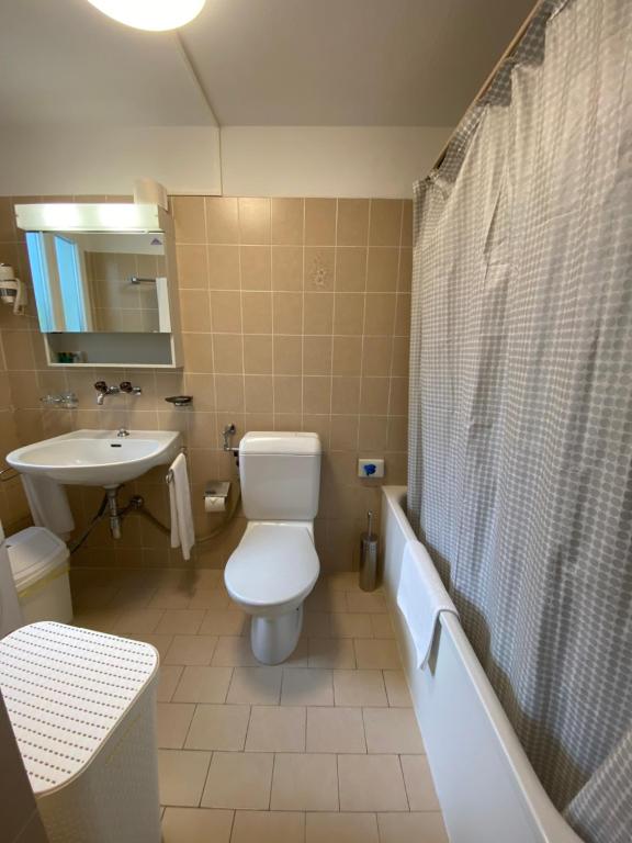Koupelna v ubytování Hotel Antico
