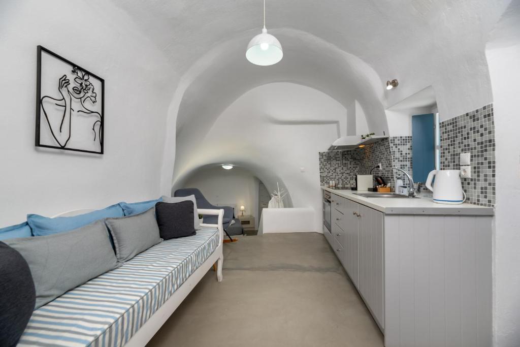 Kuchyň nebo kuchyňský kout v ubytování Messavόli Residences