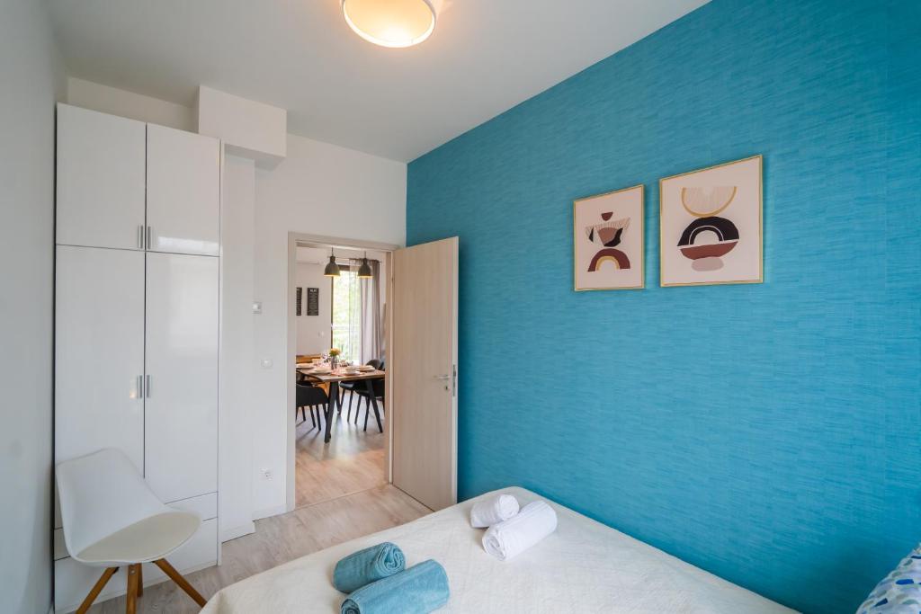 Posteľ alebo postele v izbe v ubytovaní Fox apartman A11