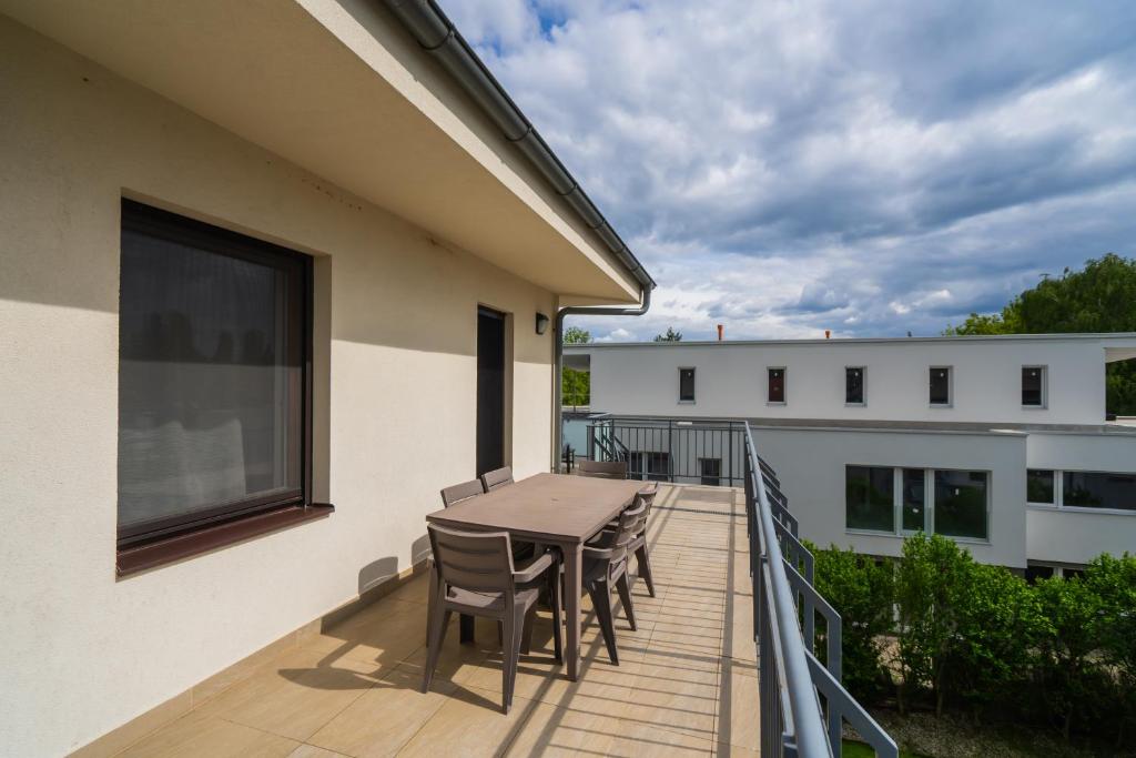 Balkón alebo terasa v ubytovaní Fox apartman A11
