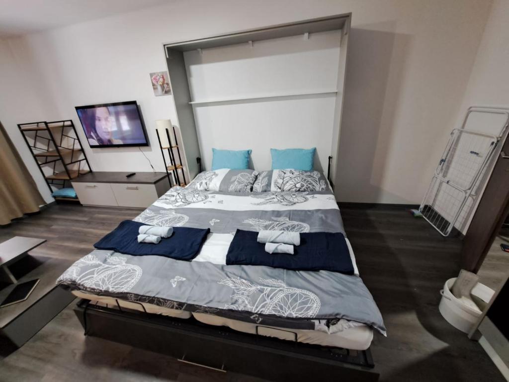 Postel nebo postele na pokoji v ubytování Apartmán Helena pod Klínovcem