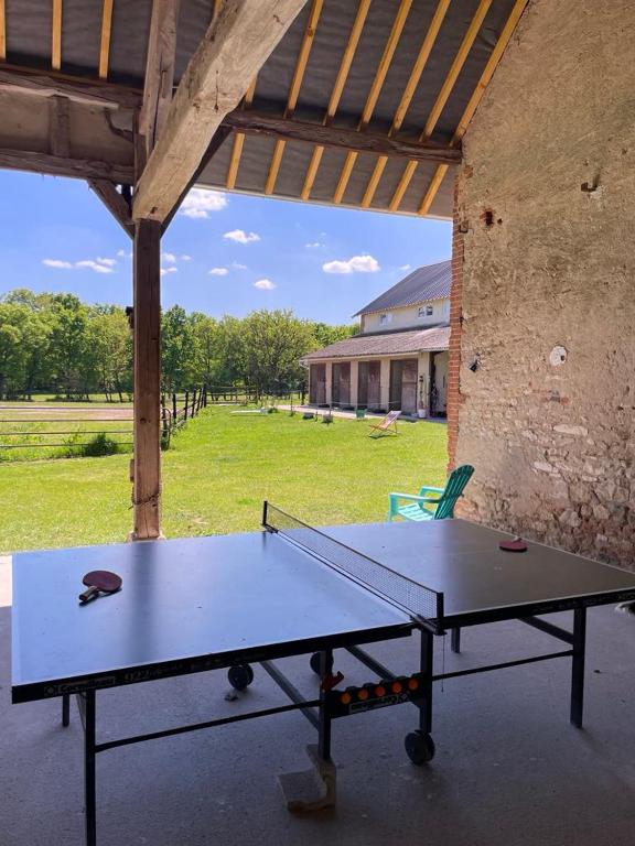 Stolný tenis v ubytovaní Gîte à la campagne Les Grandes Maisons Espace jacuzzi hammam SPA alebo v jeho okolí