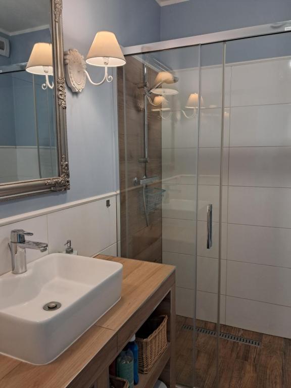 Kúpeľňa v ubytovaní Przytulny apartament blisko Motławy i Neptuna z miejscem w garażu gratis