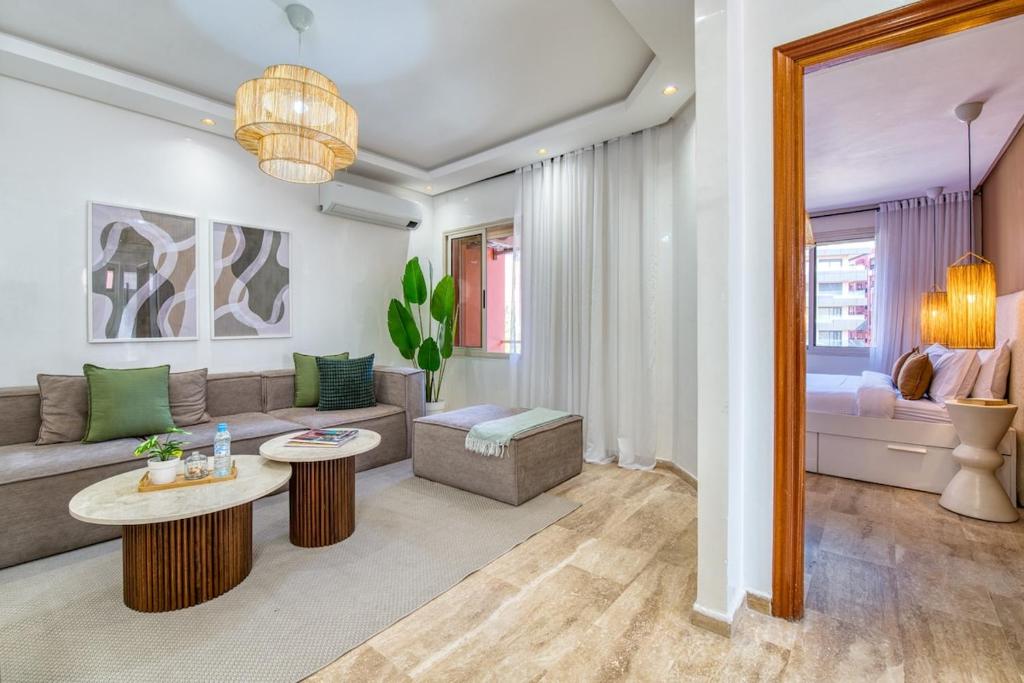 Posezení v ubytování NEW Gueliz Plaza View Apartment