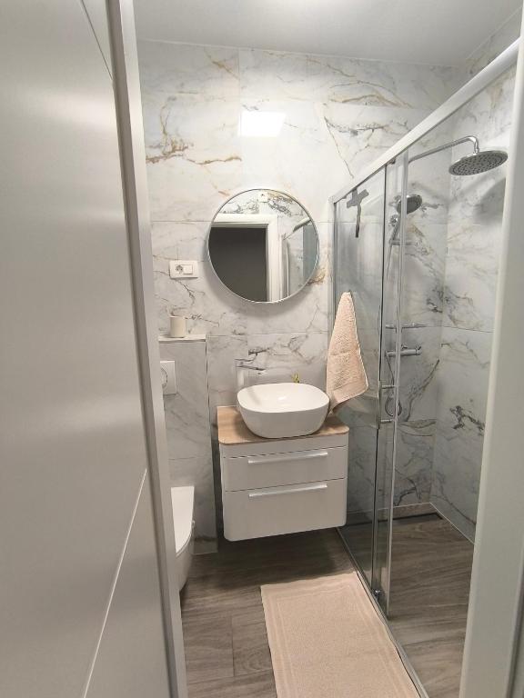 Koupelna v ubytování Apartments Villa Tanja