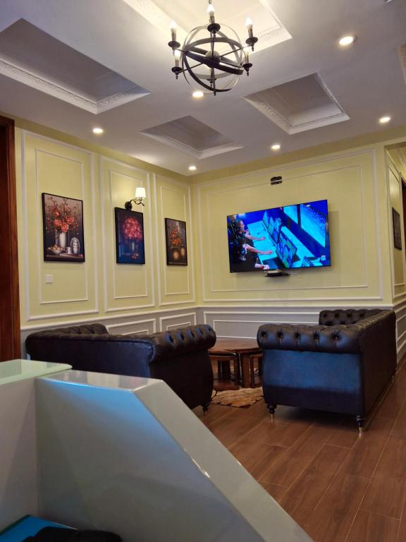 TV a/nebo společenská místnost v ubytování Calian hotel
