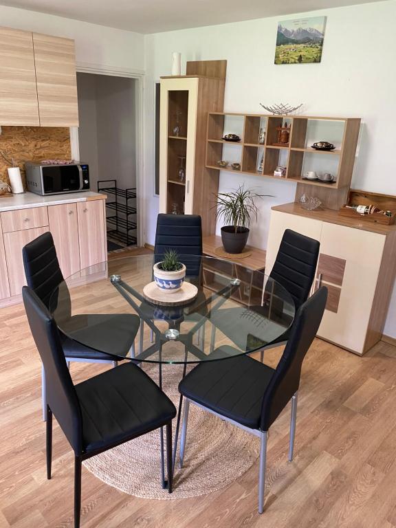 Kuchyň nebo kuchyňský kout v ubytování Apartma Confine