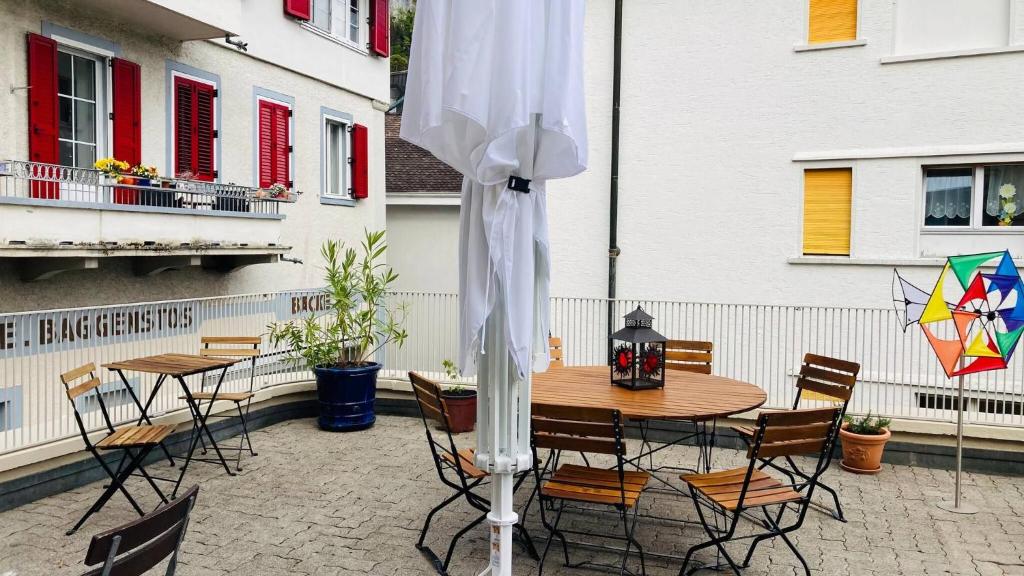 Balkón nebo terasa v ubytování Room in BB - Room Dorfplatz in BnB