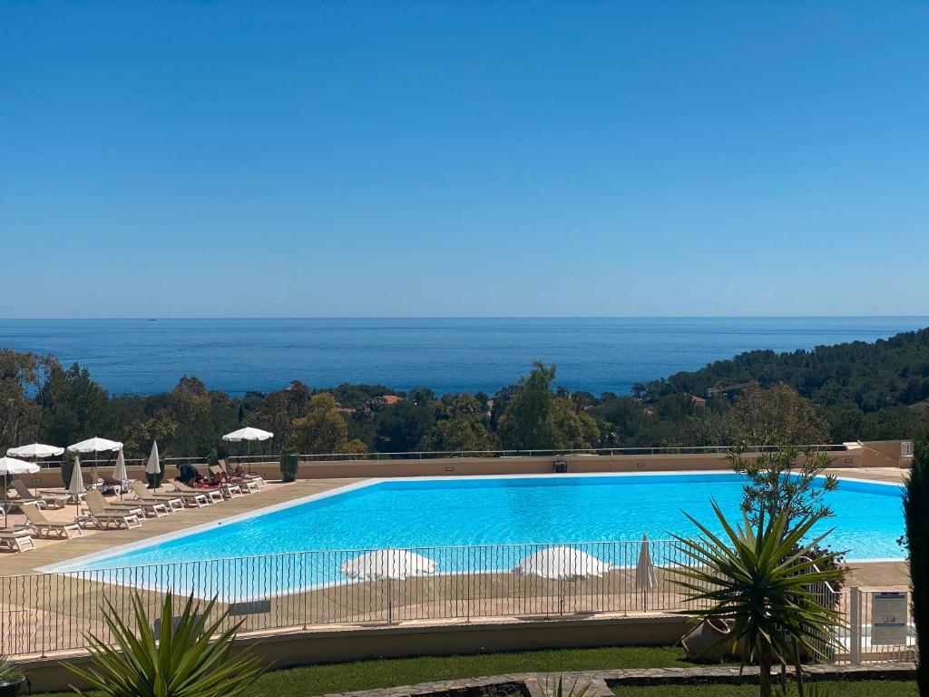Bazén v ubytování Villa Cap Esterel Vue Mer nebo v jeho okolí