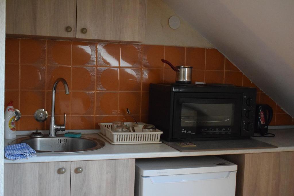 Kuchyň nebo kuchyňský kout v ubytování Apartmani Filip