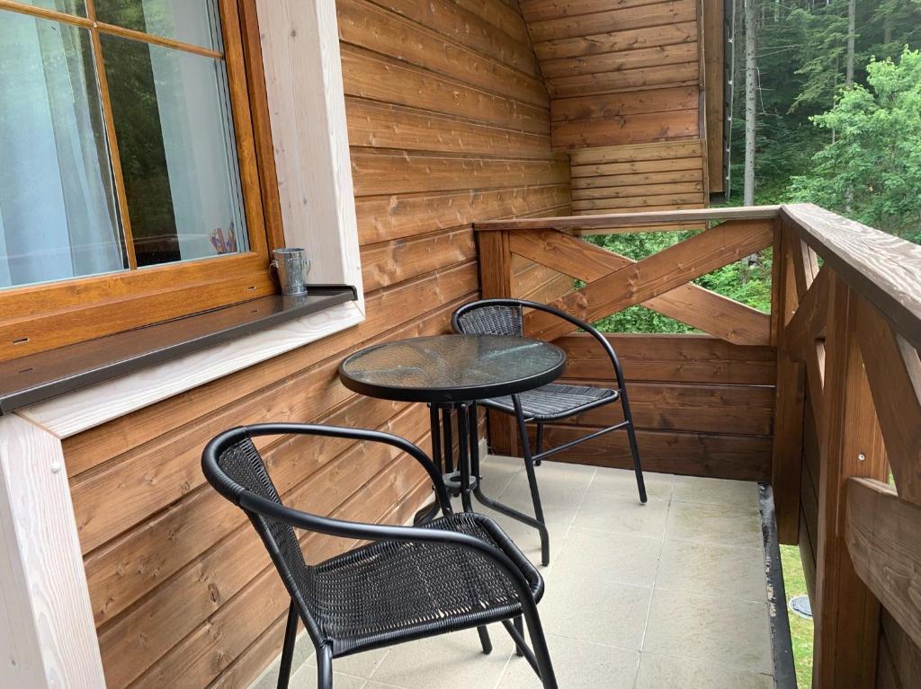 A balcony or terrace at Apartmán Paseky