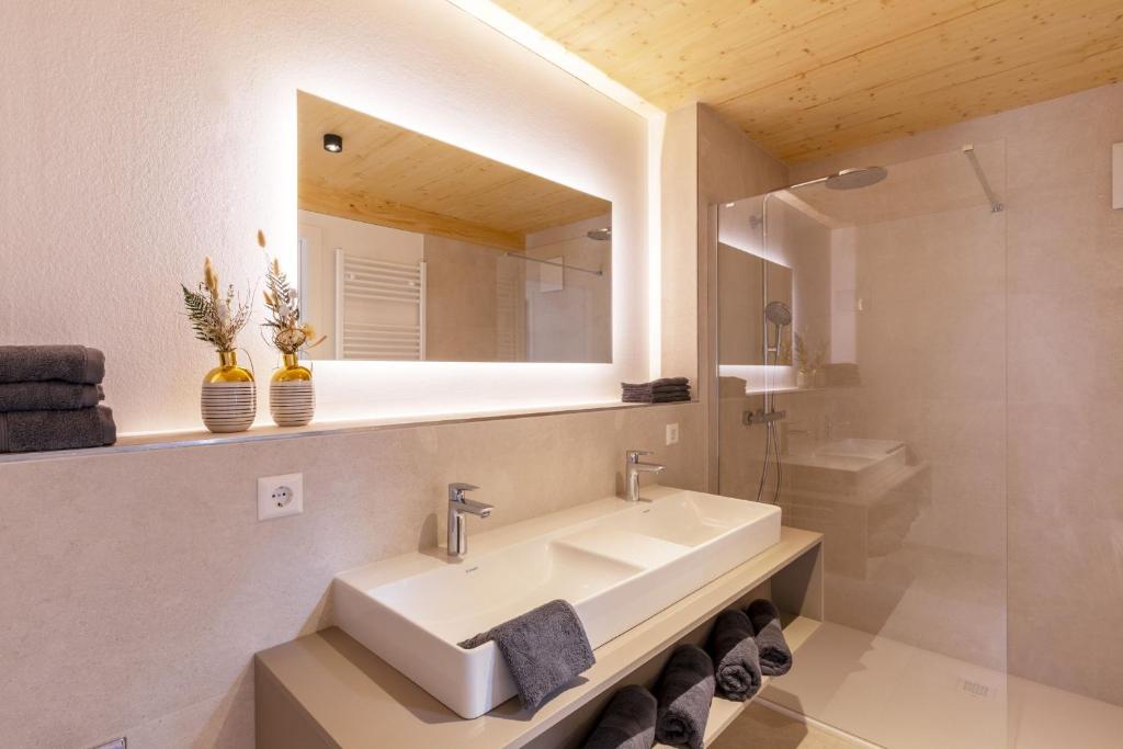 Koupelna v ubytování Apartments Bären
