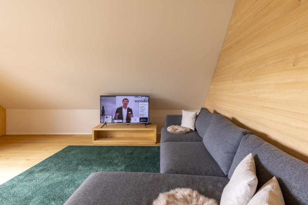 TV a/nebo společenská místnost v ubytování Apartments Bären