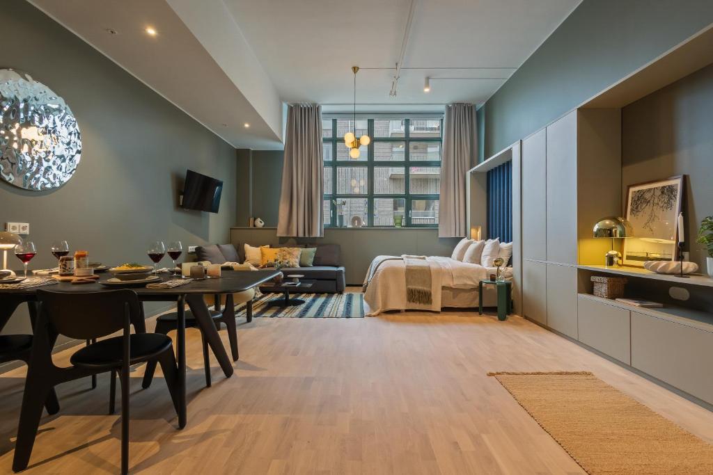 Χώρος καθιστικού στο Unity Hammarby Sjöstad - A Studio Hotel