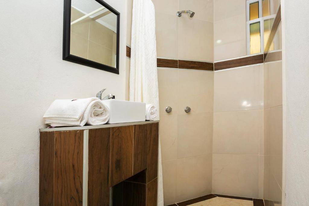 Koupelna v ubytování Capital O Hotel Victoria Morelia