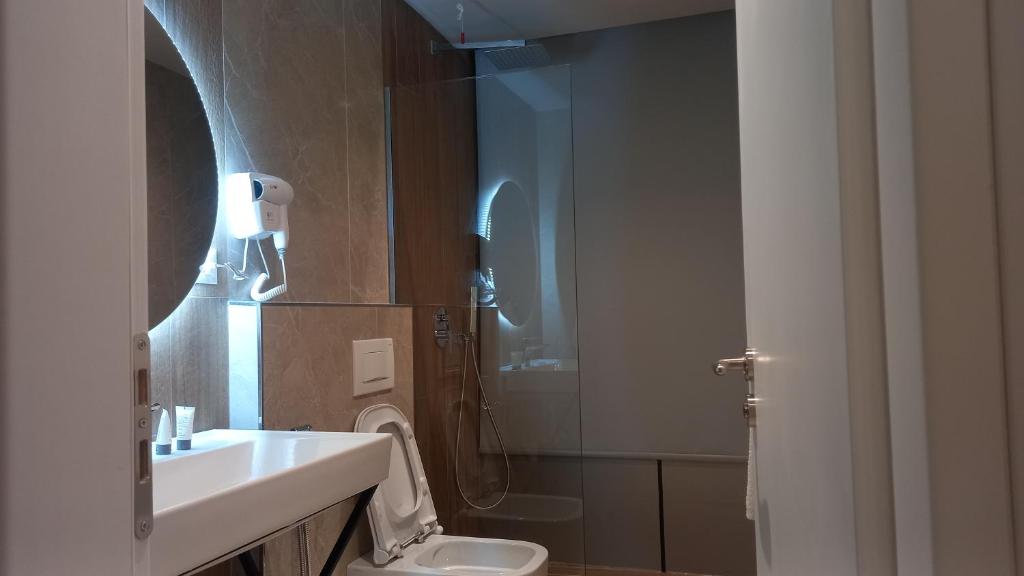 Koupelna v ubytování Hotel Aglon