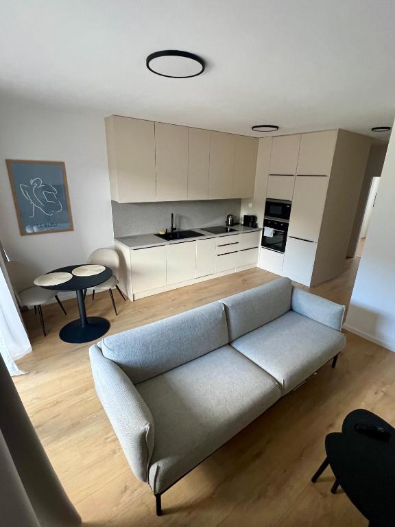 Kuchyň nebo kuchyňský kout v ubytování Apartmán s výhľadom na Vysoké Tatry a les