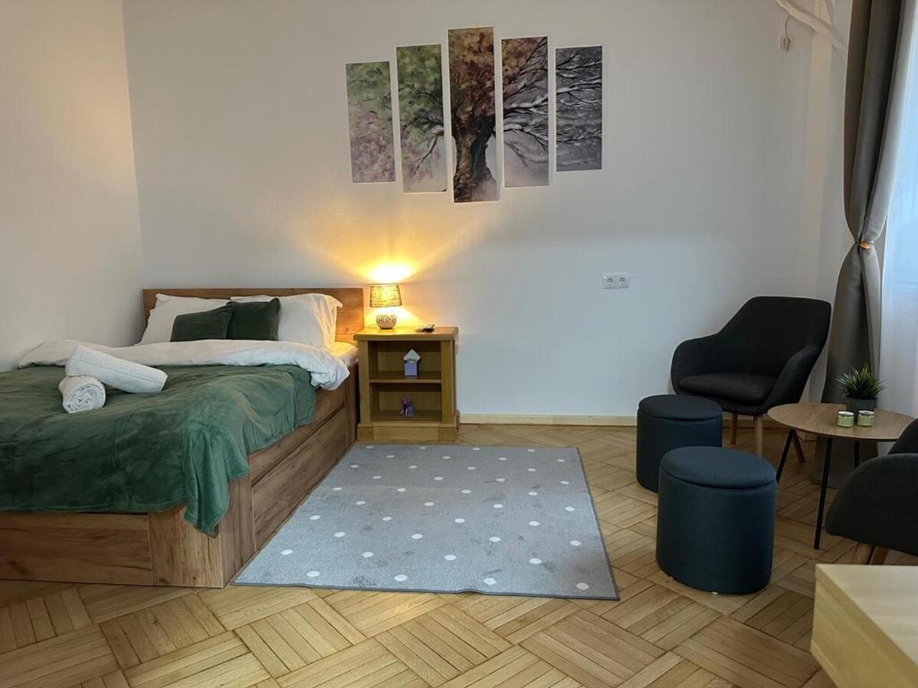 Ένα ή περισσότερα κρεβάτια σε δωμάτιο στο Affordable 1Br Apt in Downtown