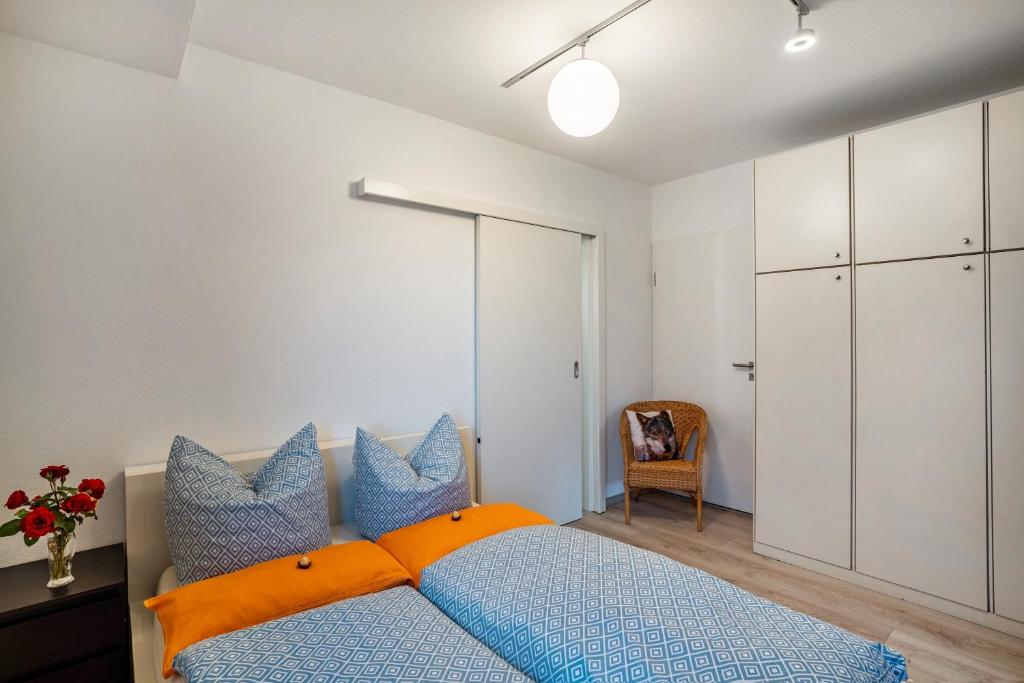 Postel nebo postele na pokoji v ubytování Ferienwohnung Kuckuckslockennest