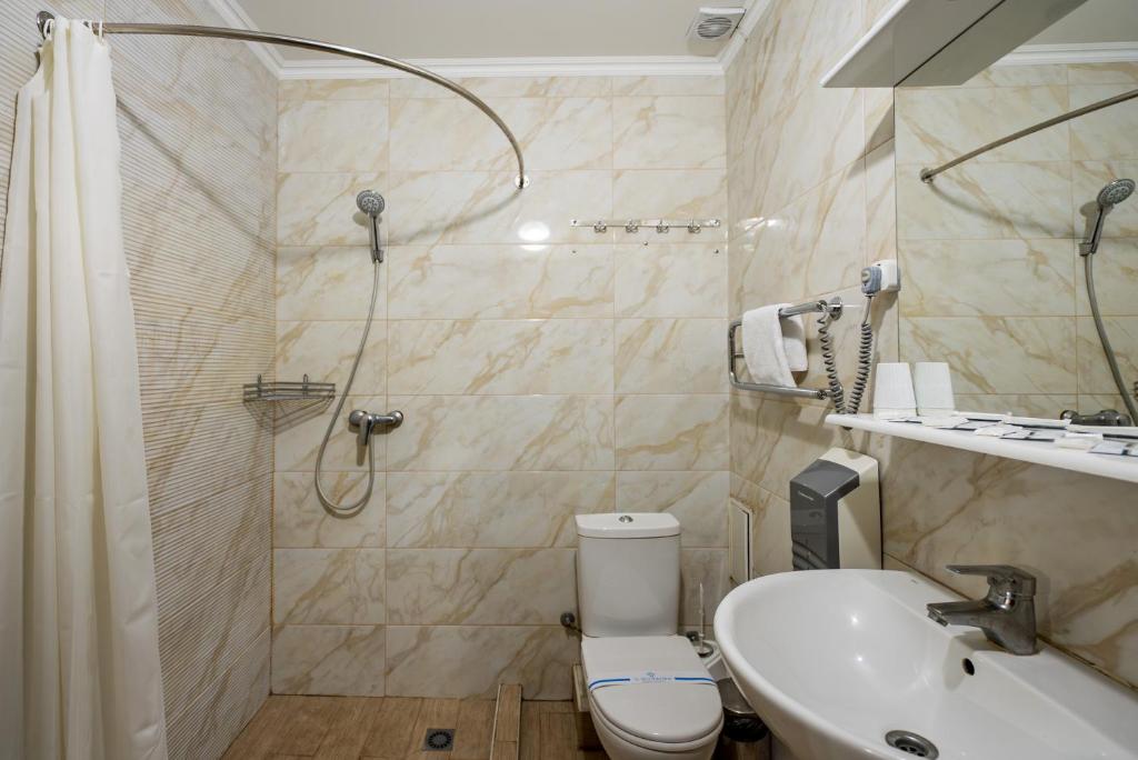 Koupelna v ubytování Hotel Verhovina