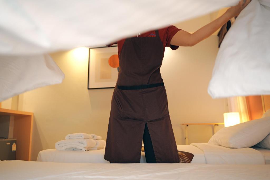 Postel nebo postele na pokoji v ubytování Tubtim Siam Suvarnabhumi Hotel