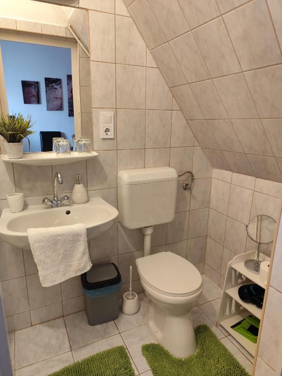 Koupelna v ubytování Bazilika Vendégház