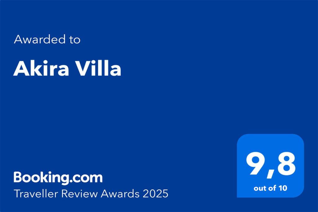 Certifikát, hodnocení, plakát nebo jiný dokument vystavený v ubytování Akira Villa
