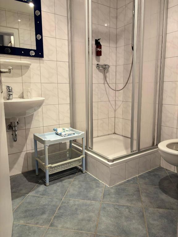 Koupelna v ubytování Gasthof Rhönlust zentrum