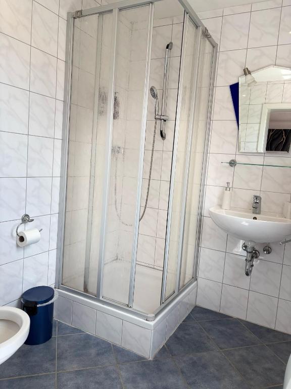 Koupelna v ubytování Gasthof Rhönlust zentrum